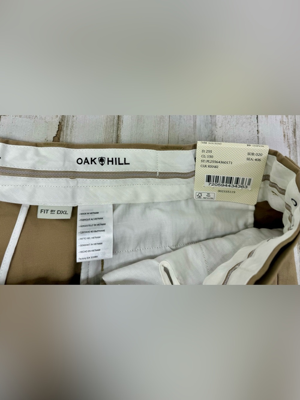 Oak Hill Shorts Mens 48 Khaki Stretch Chino Big & Tall Flat Front 10 Inseam NWT - Picture 5 of 12